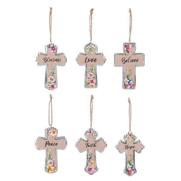 Floral Cross Ornament