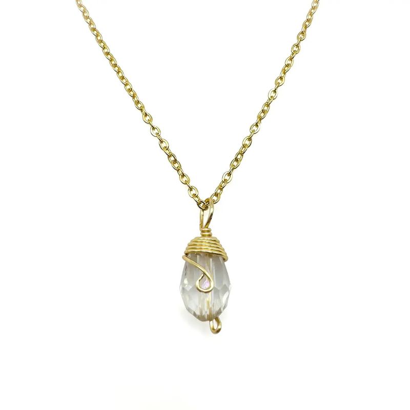 Gold Birthstone Necklace April