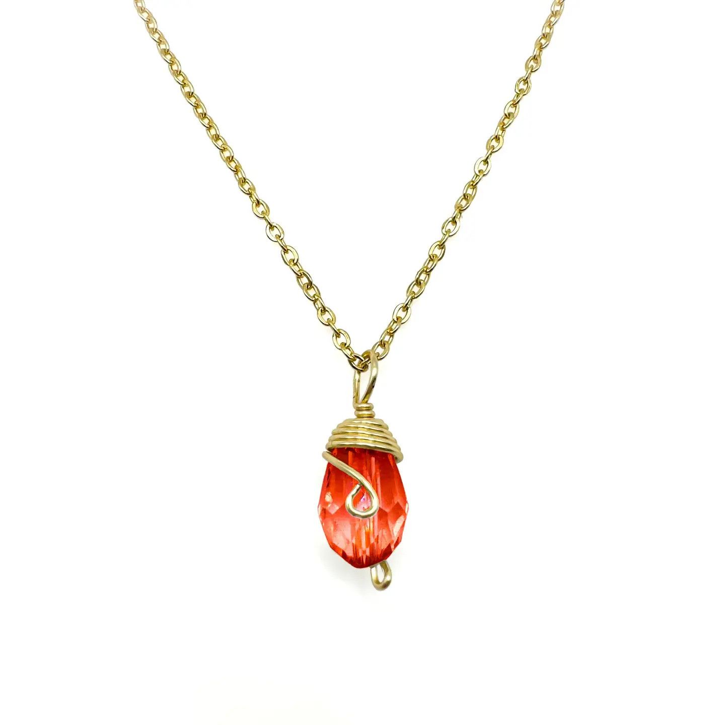 Gold Birthstone Necklace July