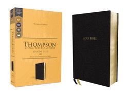 KJV Thompson Chain-Reference Bible/Handy Size (Comfort Print)-Black European Bonded Leather