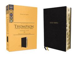 KJV Thompson Chain-Reference Bible/Handy Size (Comfort Print)-Black European Bonded Leather Indexed