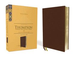 KJV Thompson Chain-Reference Bible (Comfort Print)-Brown Genuine Calfskin Leather