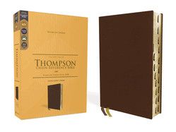 KJV Thompson Chain-Reference Bible (Comfort Print)-Brown Genuine Calfskin Leather Indexed