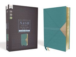 NASB, Thinline Bible, Giant Print, Leathersoft, Teal, Red Letter Edition, 1995 Text, Comfort Print