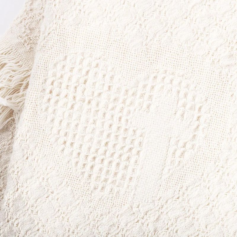 Throw Natural Texture Heart Cross 50X60