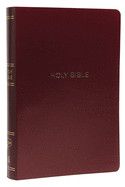 NKJV, Reference Bible, Center-Column Giant Print, Leather-Look, Burgundy, Thumb Indexed, Red Letter Edition, Comfort Print
