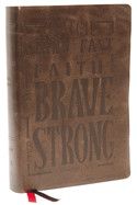 NKJV Giant Print Center-Column Reference Bible Verse Art Cover Collection (Comfort Print)-Brown Genuine Leather Indexed