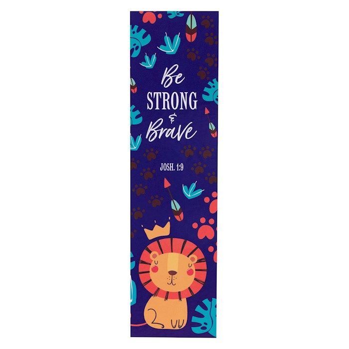 Bookmark-Blue Lion/Be Strong &amp; Brave Josh. 1:9 (Pack Of 10)