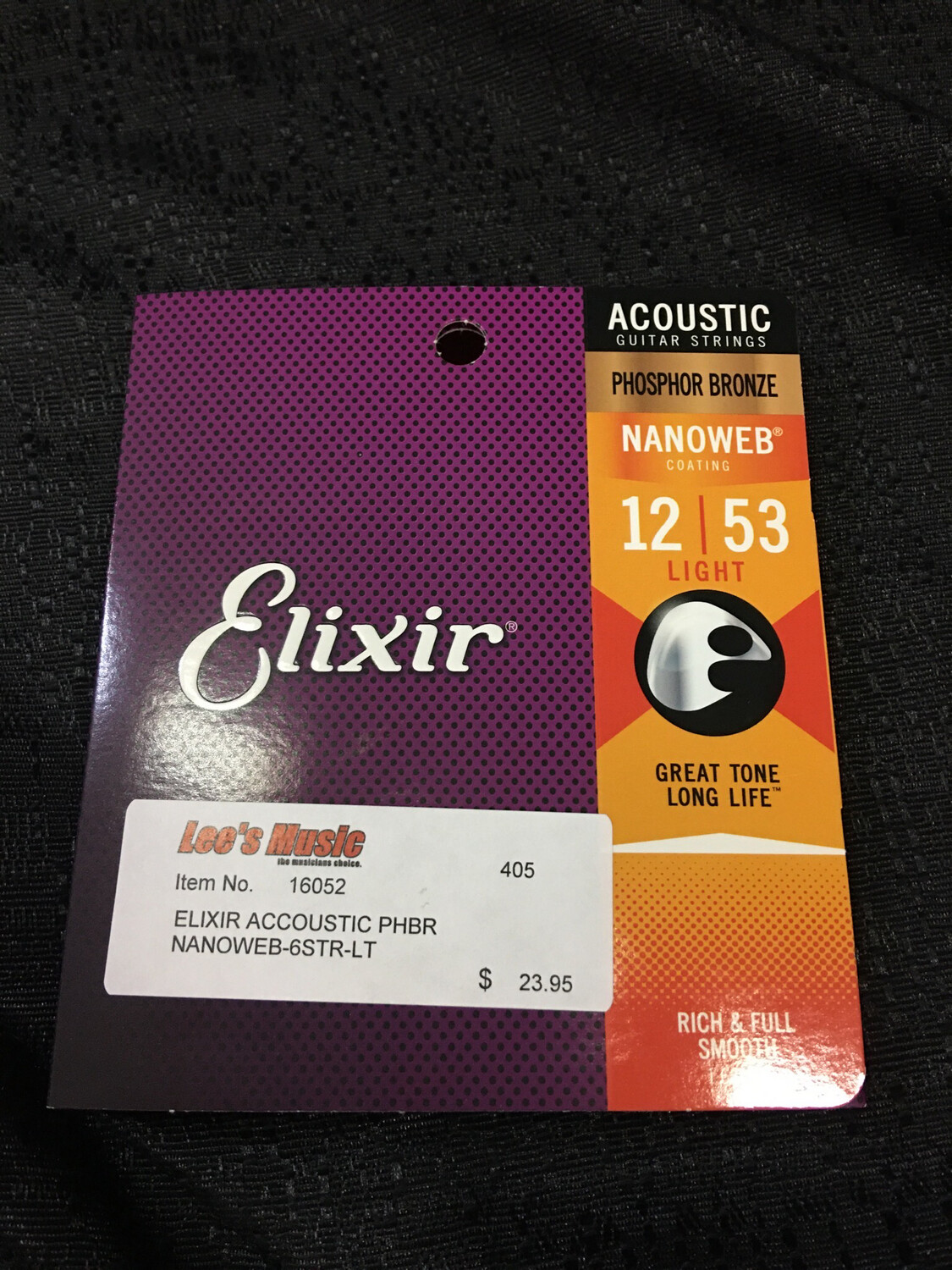 Elixir - Nanoweb Phosphor Bronze .012 - .052 Light Gauge Acoustic Guitar Strings   