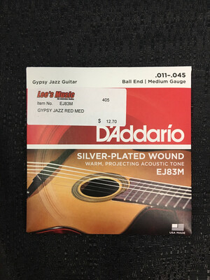 D’Addario - Gypsy Jazz Silver Plated .011 - .045 Medium Gauge Guitar Strings     EJ83M