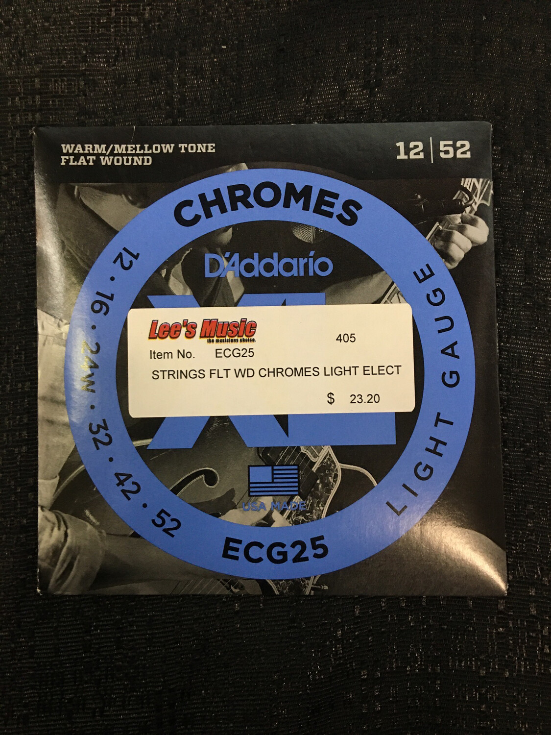 D’Addario - Chrome Flat Wound .012 - .052 Light Gauge Guitar Strings        ECG26