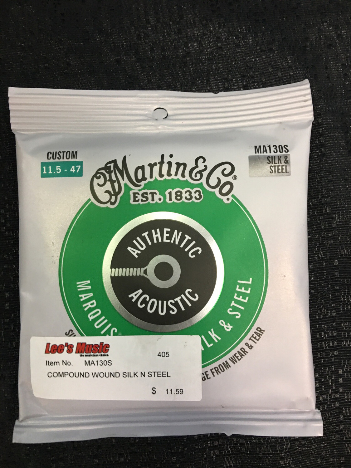 Martin & Co - Silk And Steel Compound Wound .0115 - .047 Custom Gauge Acoustic Guitar Strings    MA130S