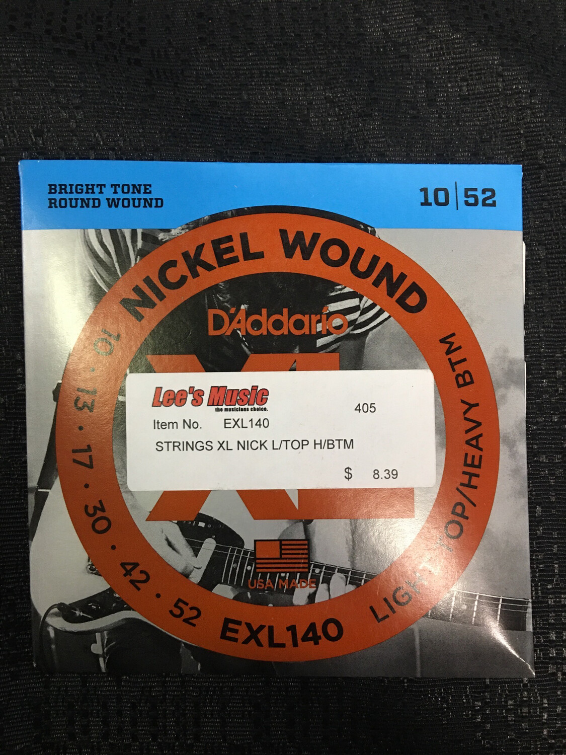 D’Addario - Nickel Wound .010 - .052 Light Top Heavy Bottom Electric Guitar Strings      EXL140
