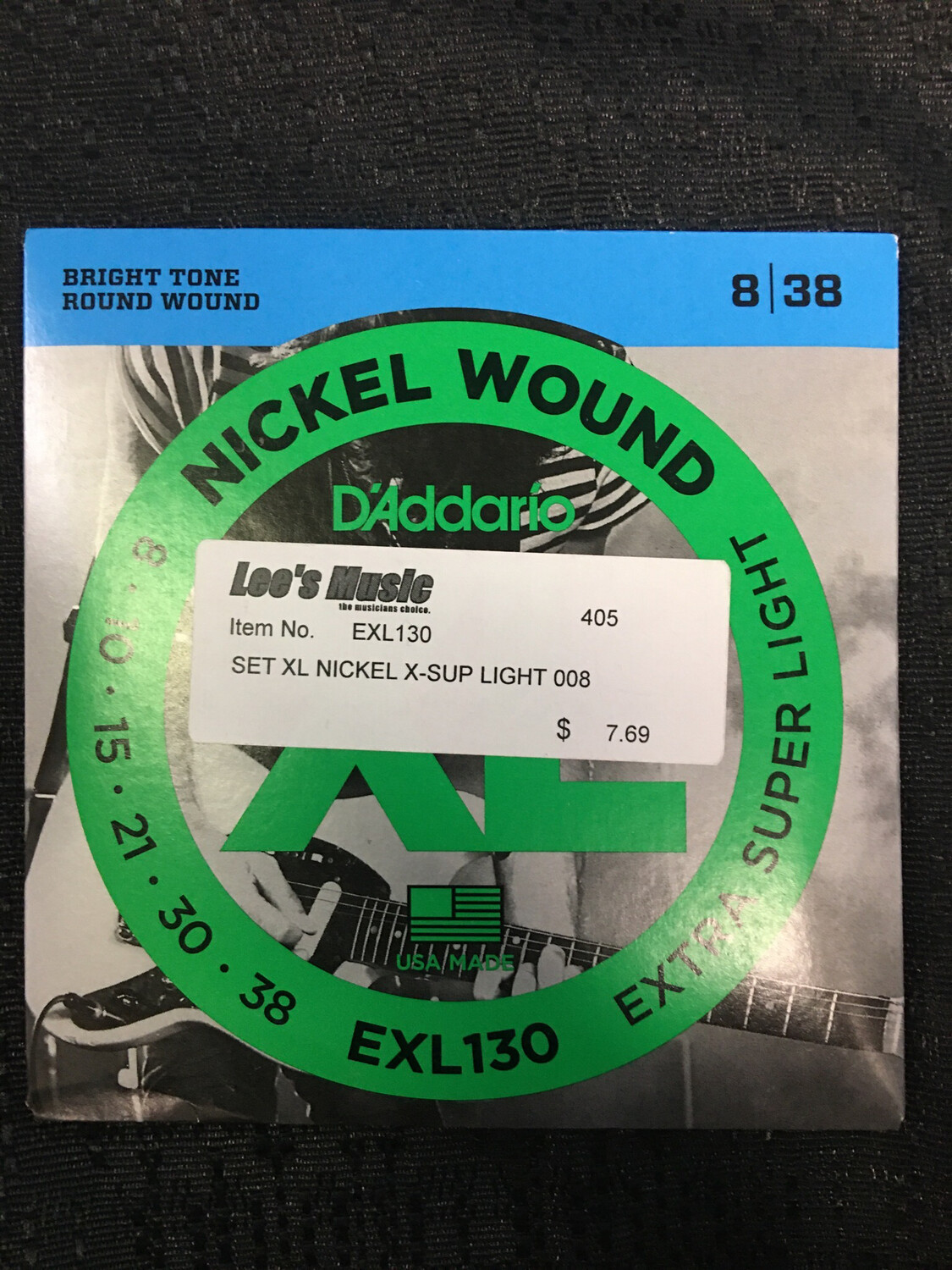 D’Addario Nickel Wound .008 - .038 Extra Super light Gauge Electric Guitar Strings EXL30