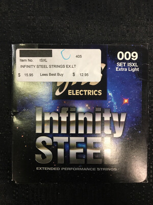 GHS - Infinity Steel Extended Performance .009 - .042 Extra Light Gauge Electric Guitar Strings    ISXL