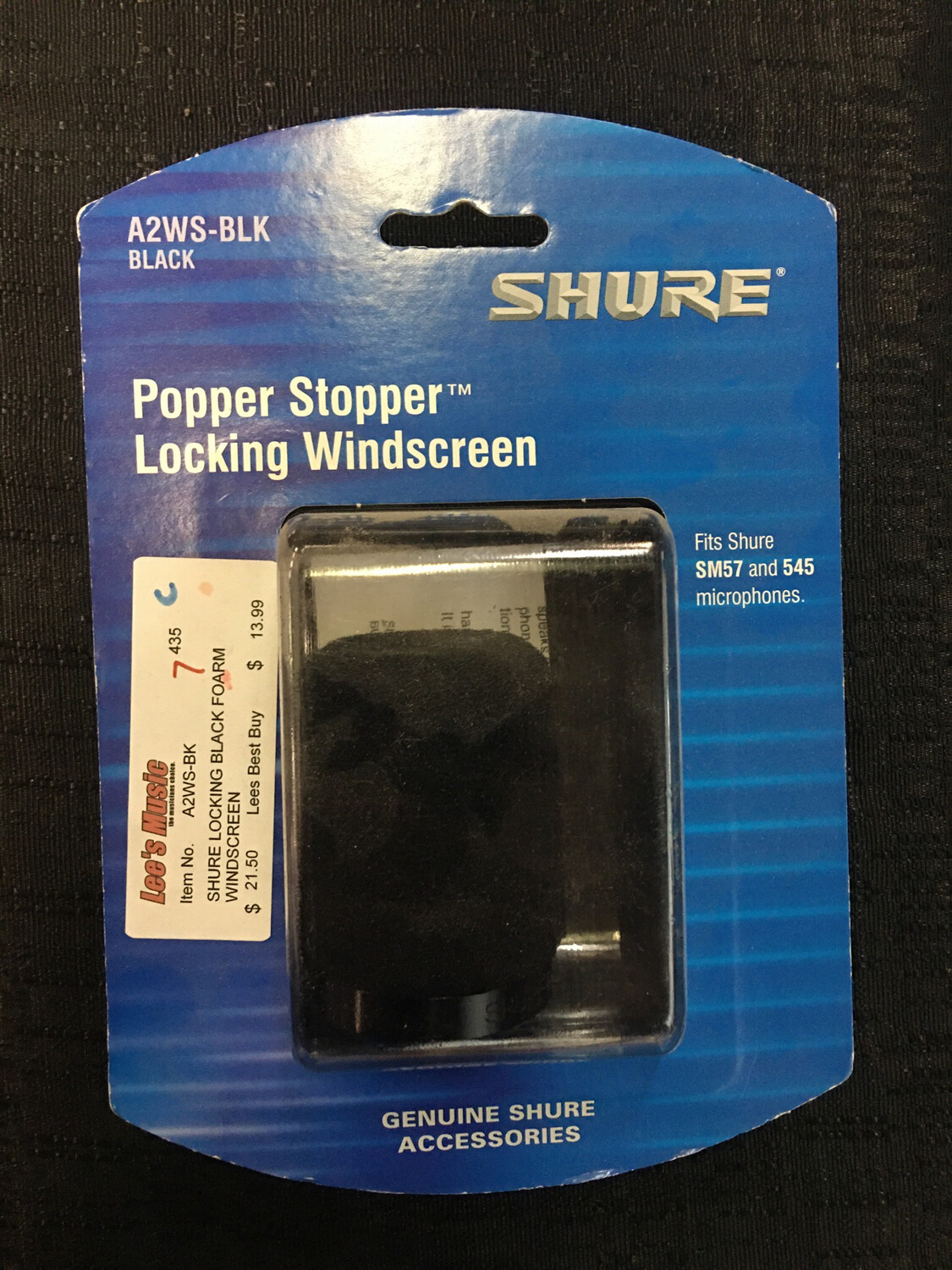 Shure Locking Black Foam Windscreen A2WS-BK