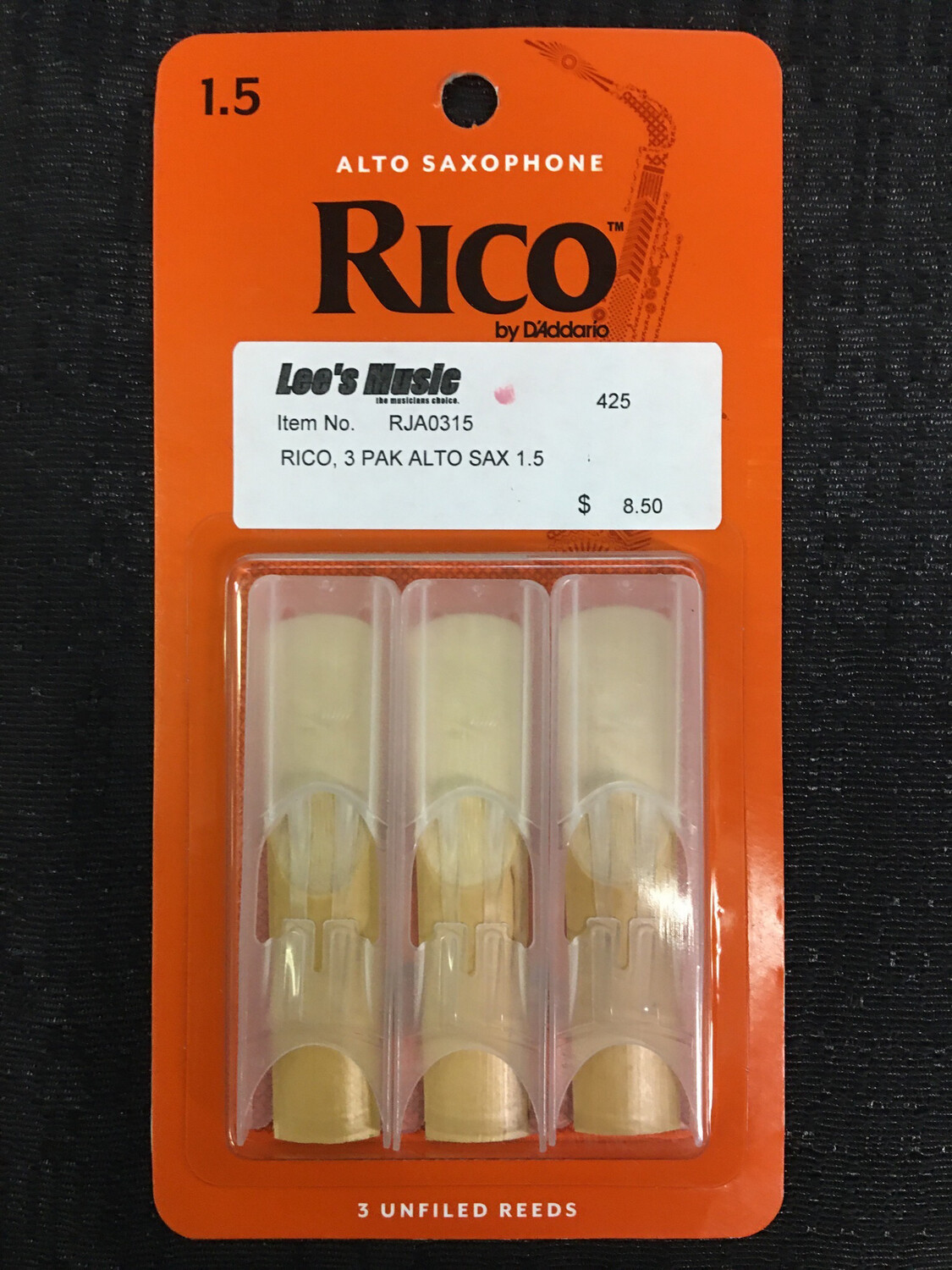 Rico Alto Saxophone Reeds 3 Pack #1 1/2 - RJA0320