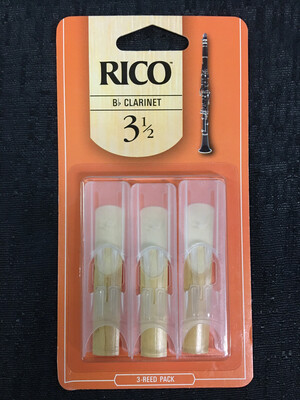 Rico Bb Clarinet Reeds 3 Pack #3 1/2 RCA0335