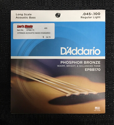 D’Addario Phospor Bronze 45 - 100 Long Scale Acoustic Bass Strings       EPBB170