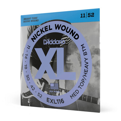 D’Addario XL Nickel Wound Medium Top Heavy Bottom Electric Guitar Strings EXL116