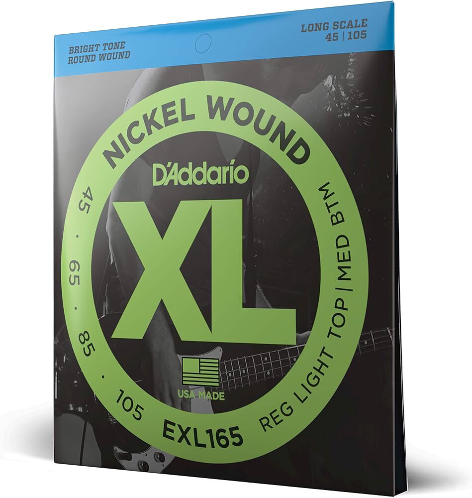 D’Addario XL Nickel Wound Long Scale Bass Strings EXL165