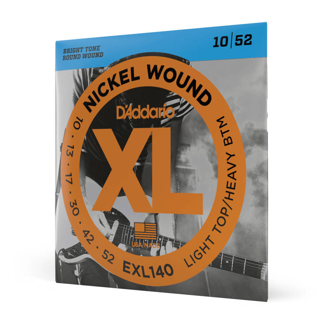 D’Addario XL Nickel Wound Light Top Heavy Bottom Electric Guitar Strings EXL140