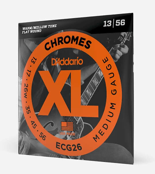 D’Addario XL Chrome Flat Wound Light Guitar Strings ECG26