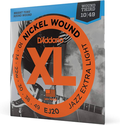 D’Addario XL Nickel Wound Jazz Extra Light Electric Guitar Strings EJ20