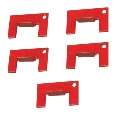 EZ TAB 5pc Plastic Tabs - Red 5/8&quot;