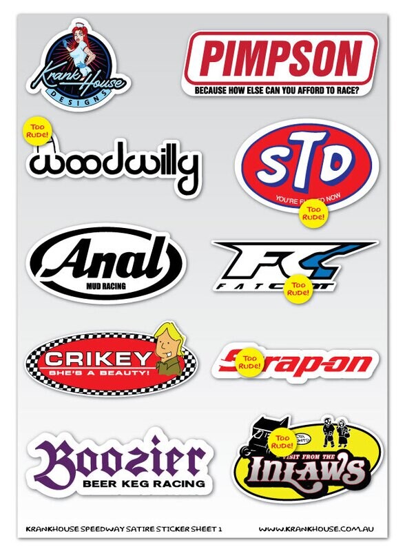Speedway Satire Sticker Sheet