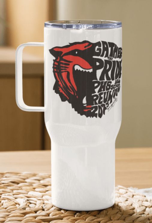 Reunion Travel Mug with Handle, Style: Right Handed