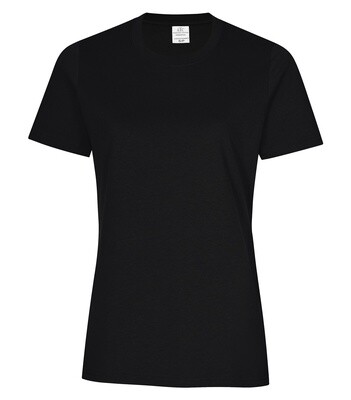 ATC Ring Spun Ladies Tee, Size: Small, Colour: Black