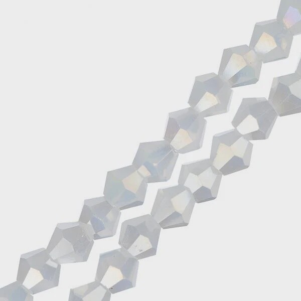 Crystal Lane Bicone 4mm, Colour: Opaque White Matt AB