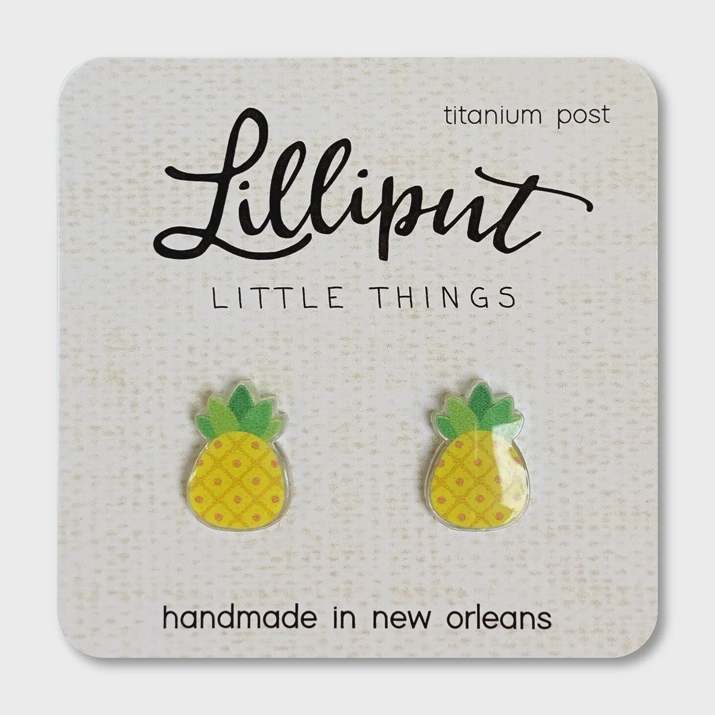 Lilliput Earrings, Style: Pineapple