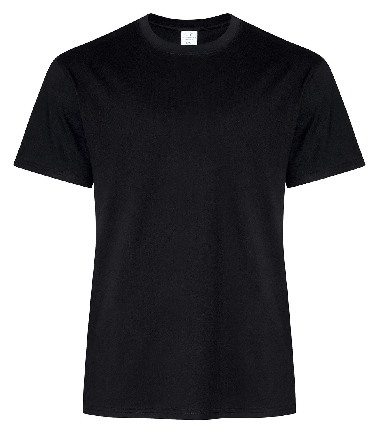 ATC Ring Spun Tee - BLACK, Print Options: No Print, Size: Small