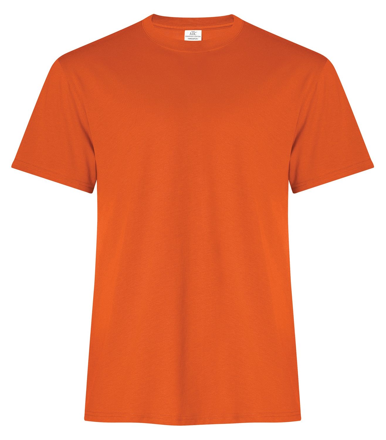 ATC Ring Spun Tee - ORANGE, Print Options: No Print, Size: Small