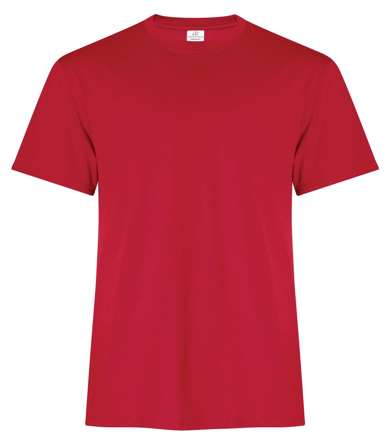 ATC Ring Spun Tee - RED, Print Options: No Print, Size: Small