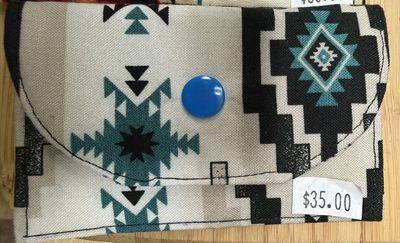 Card Holder Teal Tribal
