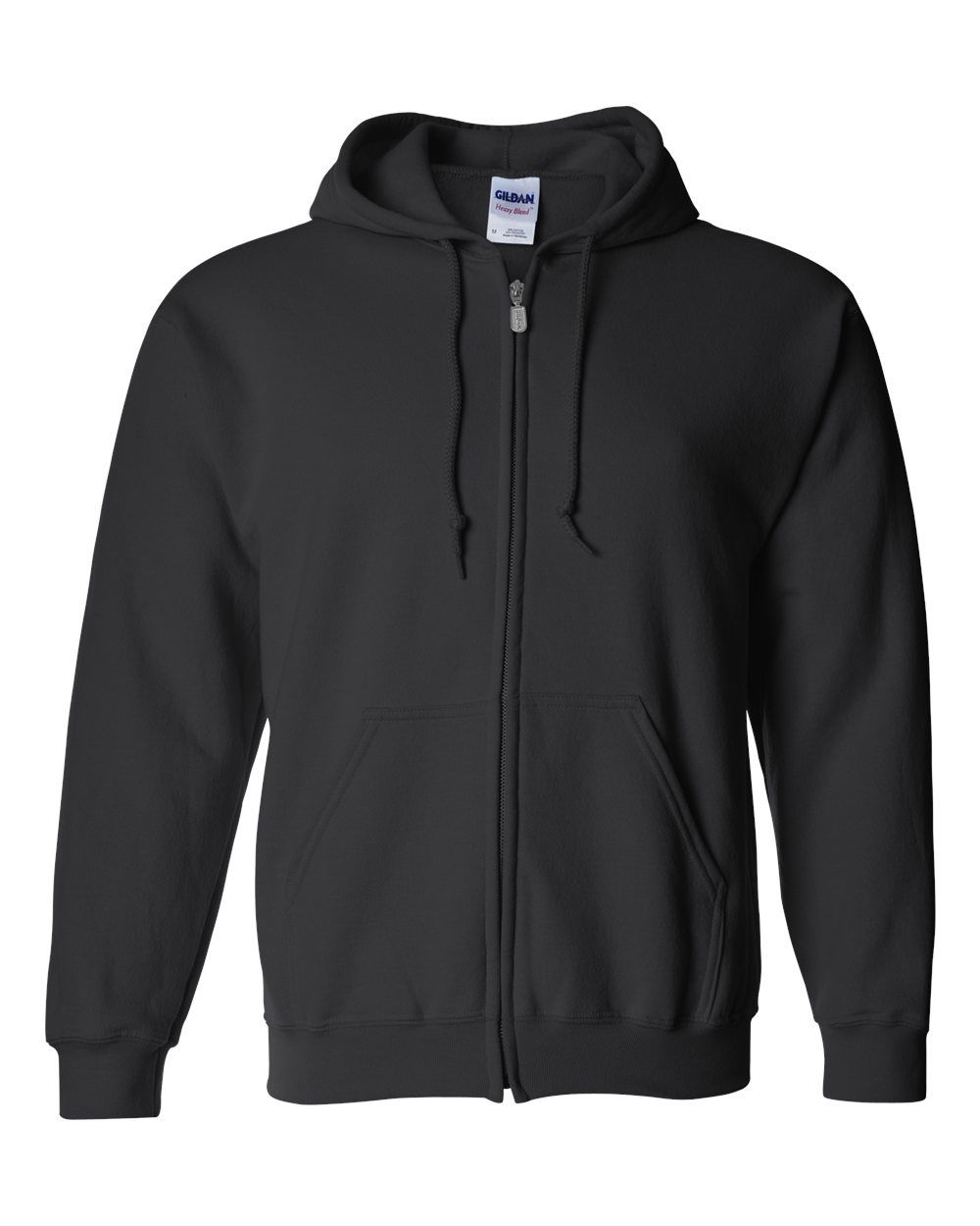 Gildan 50/50 Zip Hoodie - BLACK, Print Options: No Print, Size: Small