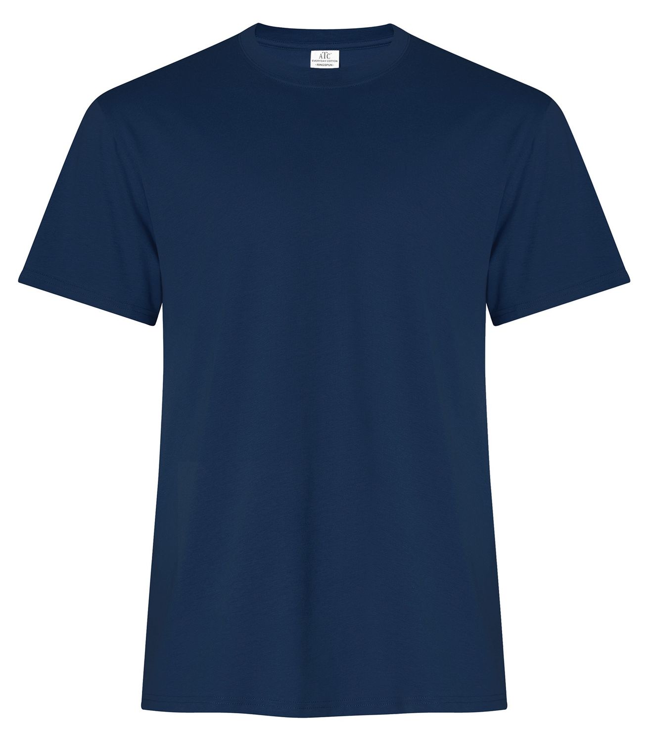 ATC Ring Spun Tee - NAVY BLUE, Print Options: No Print, Size: Small