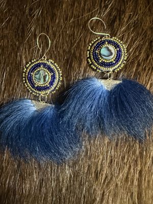 Beaded Beauties by Barb - Abalone with Blue Caribou