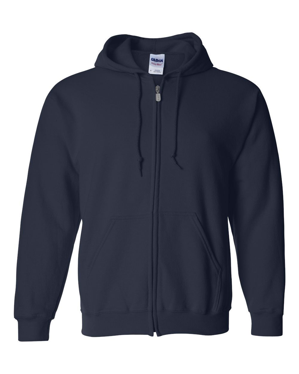 Gildan 50/50 Zip Hoodie - NAVY, Print Options: No Print, Size: Small