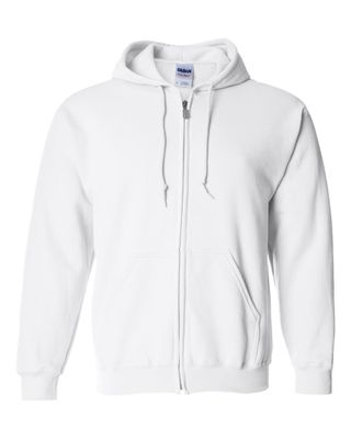 Gildan 50/50 Zip Hoodie - WHITE
