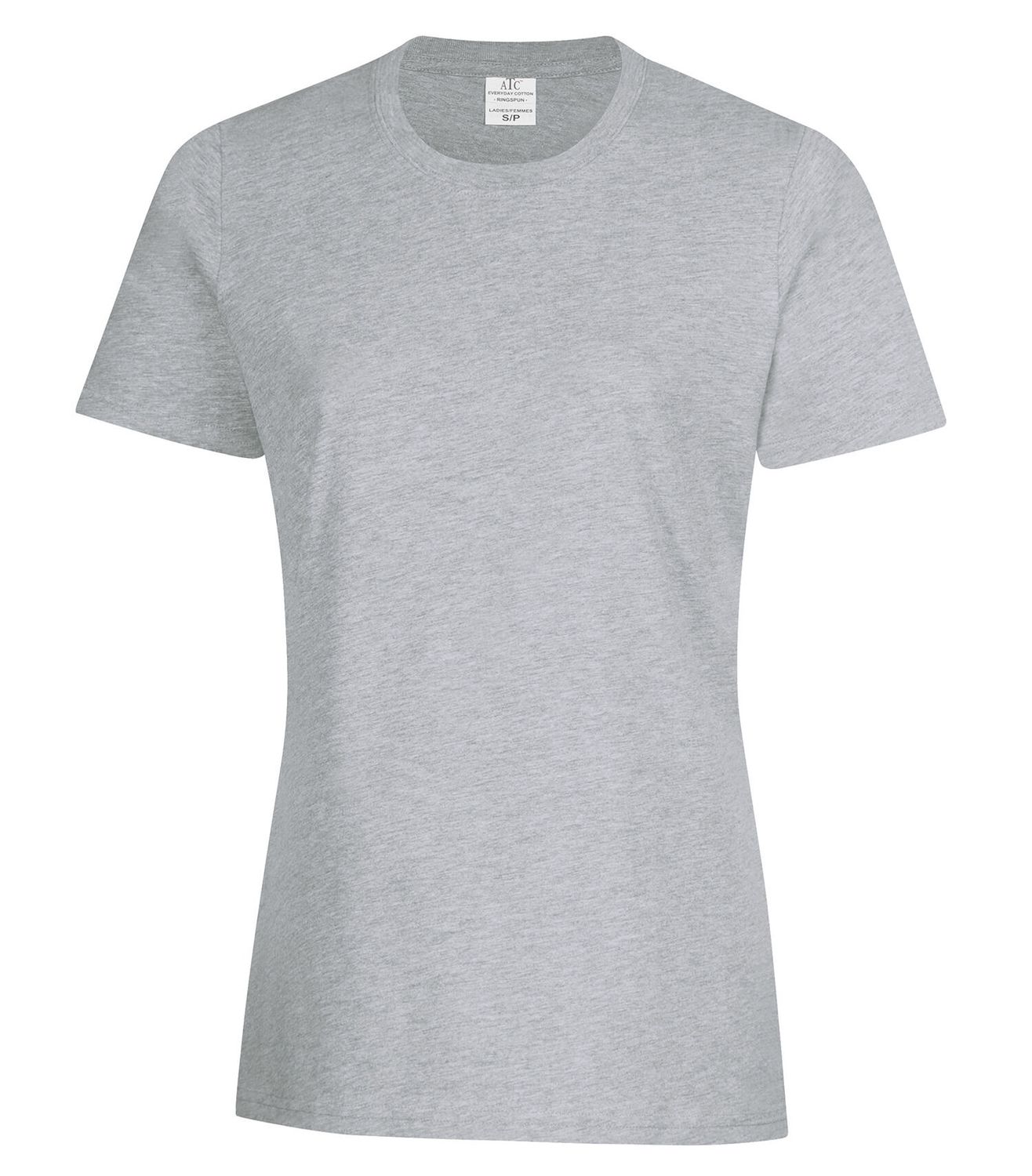 ATC Ring Spun Ladies Tee - ATHLETIC GREY, Print Options: No Print, Size: XS