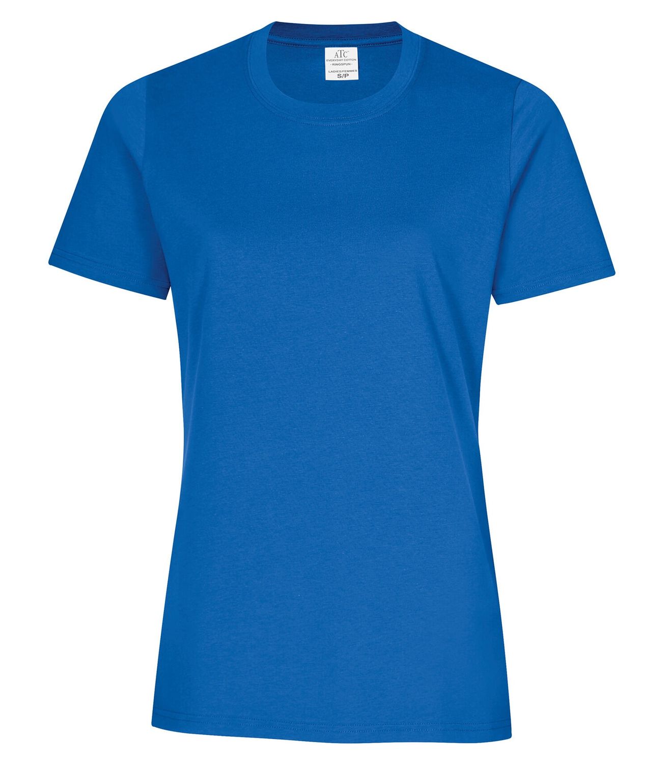 ATC Ring Spun Ladies Tee - ROYAL BLUE, Print Options: No Print, Size: XS