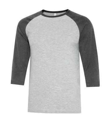 ATC Euro Spun Baseball Tee - ATHLETIC GREY/CHARCOAL