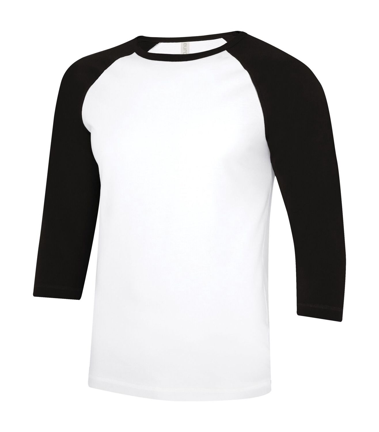 ATC Euro Spun Baseball Tee - WHITE/BLACK, Print Options: No Print, Size: Small