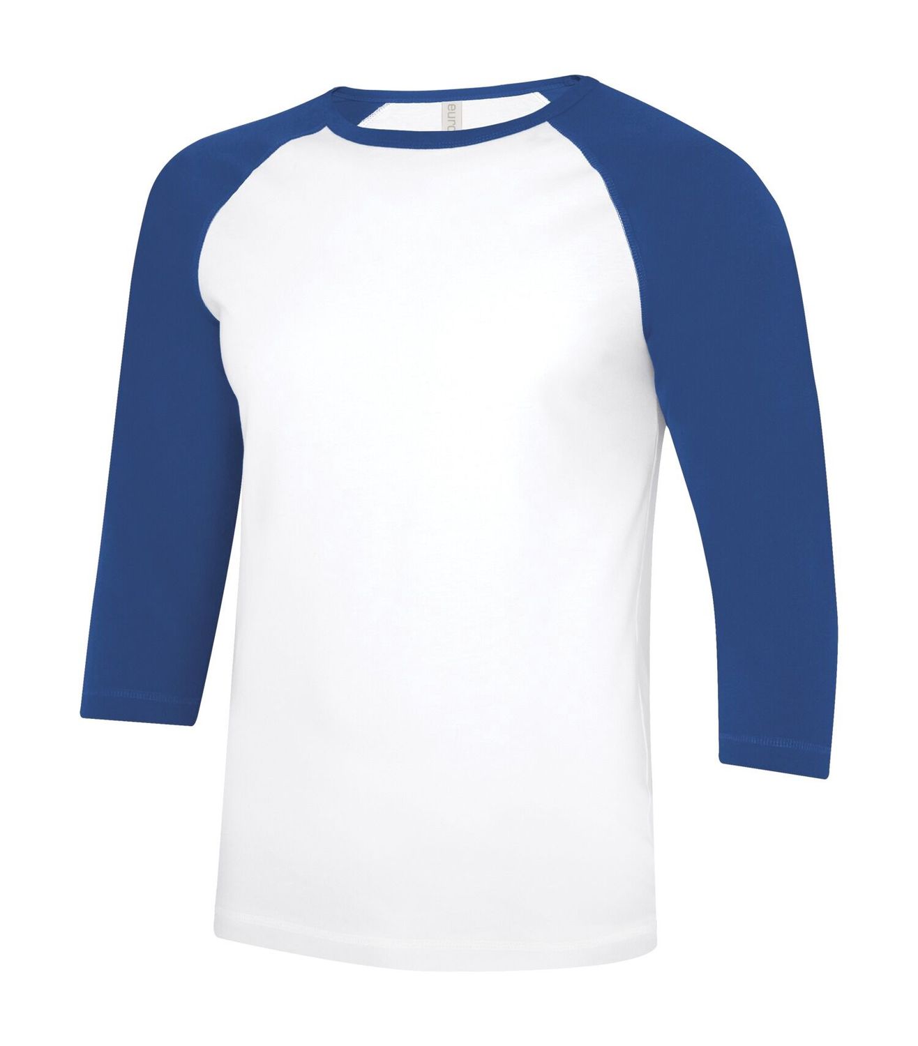 ATC Euro Spun Baseball Tee - WHITE/ROYAL, Print Options: No Print, Size: Small