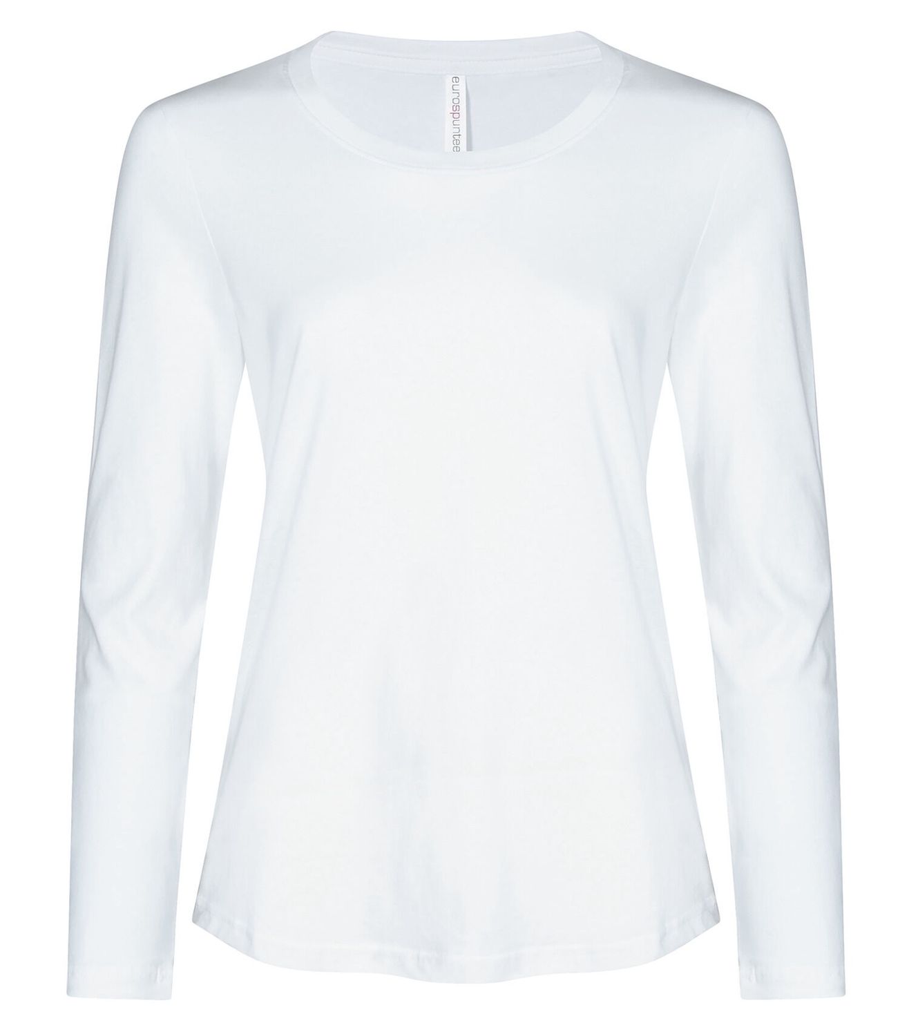 ATC Euro Spun Ladies Long Sleeve - WHITE, Print Options: No Print, Size: XS