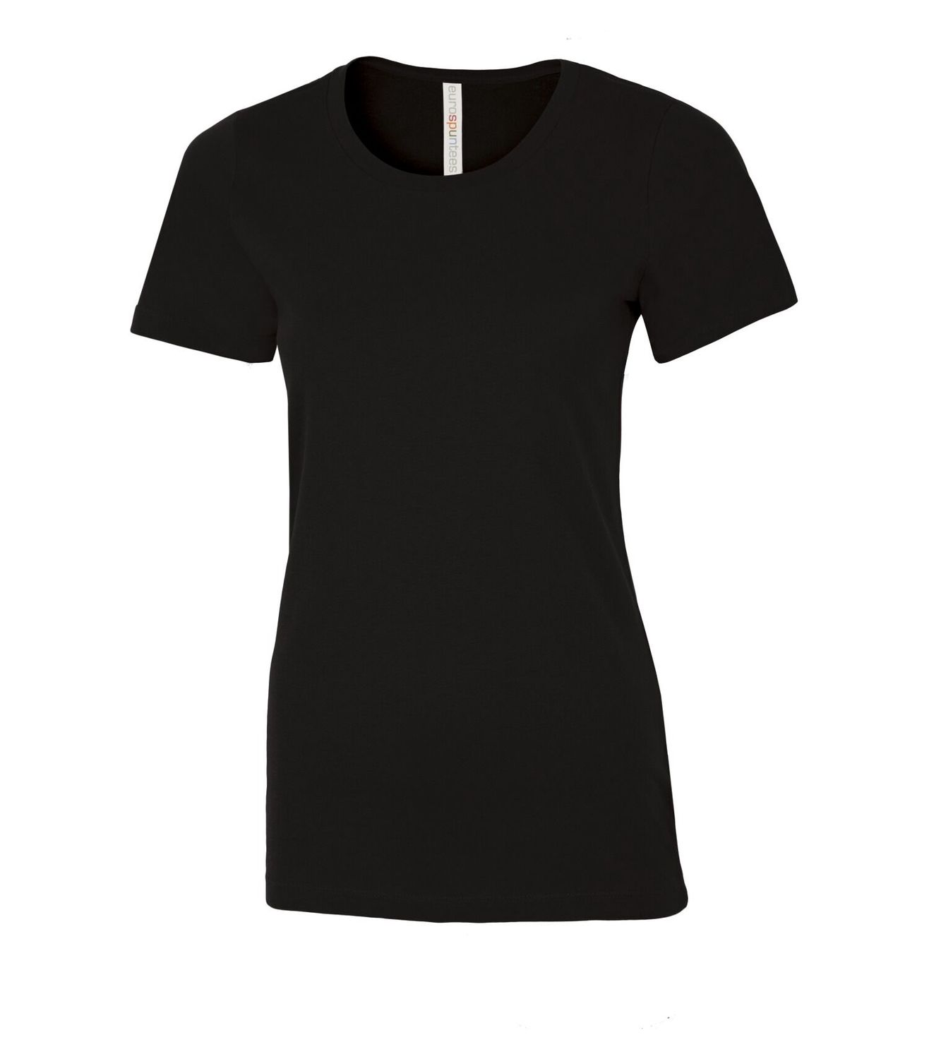 ATC Euro Spun Ladies Tee - BLACK, Print Options: No Print, Size: XS
